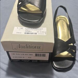 Auditions Women's Cindy Black Sling Back Sandal